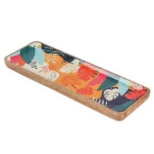 New Best Design Enameled Printed Finished Wooden Serving Trays for Serving Tableware from India by Crafts Calling