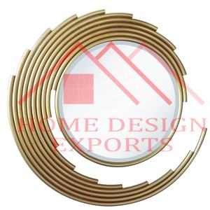 Espejo decorativo de hierro forjado con diseño único para sala de estar, espejo colgante de pared redondo de Metal con forma de sol - Product Image 1