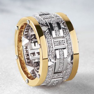 Luxury IGI Certified S925 Sterling <b>Silver</b> Wedding Engagement Party Wear <b>Ring</b> Customizable with Diamond for Women and <b>Men</b> - Product Image 6