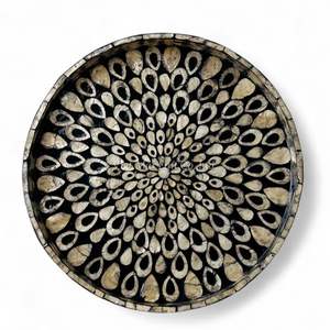 Plateau en nacre fait à la main, plateau de service décoratif, écologique, incrustation de coquillages naturels, table de maison - Product Image 3