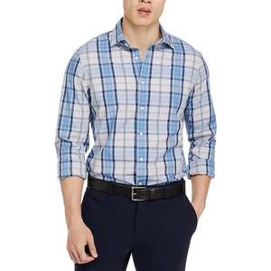 Camicia Casual da Uomo Slim Fit di Bloomingdale's, Manica Lunga con Bottoni Frontali, in Tessuto Popeline Antipiega, Blu Navy, Taglia M - Product Image 1
