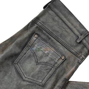 Wholesale Price Custom Made Straight Mid-Rise Lightweight <b>Leather</b> <b>Pants</b> for <b>Men</b> with Custom Logo Unique Design - Product Image 5