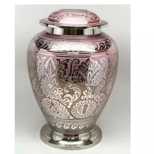 Modern Handmade Metal Cremation Urn for Adult Human Ashes, Round Funeral Urn with Custom Capacity - Product Image 1
