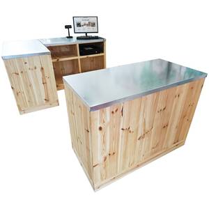 Cash <b>Desk</b> Set-Metal Construction 140cm Height <b>200cm</b> Width 80cm Depth Organizzazione Orlandelli - Product Image 3