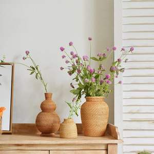 Best Selling Metal Bamboo Handmade <b>Rattan</b> Large Plant Pots <b>Planters</b> Indoor Outdoor Garden <b>Tall</b> <b>Planter</b> Pots <b>Rattan</b> Basket - Product Image 1