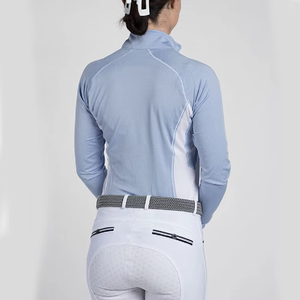 Custom Made Women's Horse Riding Shirts-Spandex/Cotton Anti-UV Quick Dry Equestrian Base Layers OEM Service - Product Image 2
