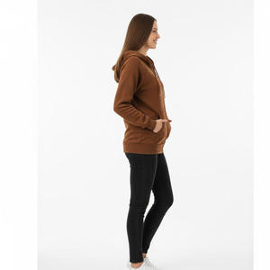 Women's Winter Oversized Zipper Hoodie OEM Factory Supplier Wholesale Custom Made Casual Fashion Outerwear Gym Streetwear <b>Warm</b> - Product Image 3