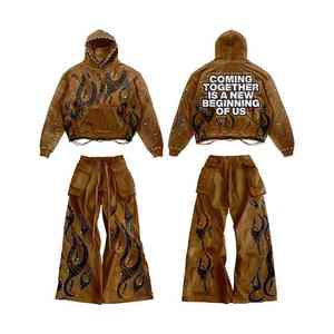 Trajes Deportivos Casuales de Invierno para Hombre de Primera Calidad, Más Vendidos, Ecológicos, de Color Sólido, 100% Algodón, Transpirables, Cómodos y de Secado Rápido - Product Image 2