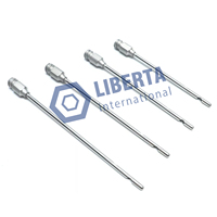 Canule de pis de tétine avec 2 yeux 3 mm en acier inoxydable 4 pièces ensemble lait vétérinaire passant aiguille de dragage bétail laitier Animal