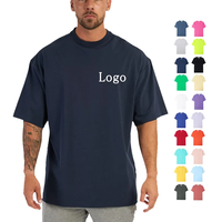 T-shirt Homme Premium en Jersey de Coton Supima Respirant, Grammage Lourd, Coupe Oversize à Épaules Tombantes, Uni, Grande Taille, avec Impression Sérigraphiée