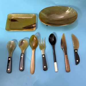 Cucharas redondas hechas a mano de alta calidad para hoteles Cucharas de cuerno de agua para utensilios de cocina y obsequios - Product Image 3