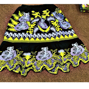 Jupes d'inspiration insulaire en coton imprimé à la main par des designers, motif de couture, broderie, coton personnalisé de haute qualité, Pacifique - Product Image 4