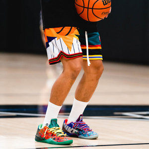 Pantalones cortos de malla personalizados para hombre, tablero de entrenamiento activo con logotipo bordado, Patchwork, baloncesto - Product Image 4