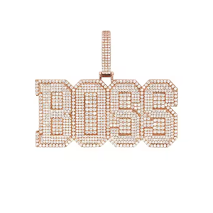 Por encargo VVS Natural Moissanite Hip Hop rapero Iced Out carta colgantes 10K/14K oro Material mejores precios disponibles - Product Image 2