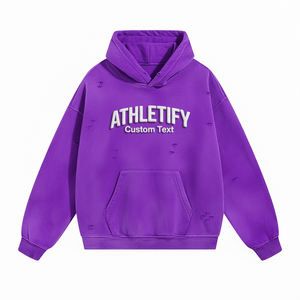 Sudadera con Capucha Desgastada y Lavada a la Piedra para Hombre, con Detalles Desgarrados, Estilo Urbano, para un Look Relajado y Elegante - Product Image 1