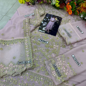 Pakistani Shalwar Kameez Women Dress <b>3</b> Piece <b>Ladies</b> <b>4</b> Season Embroidered Shirt <b>Trouser</b> With Organza Dupatta Suit - Product Image 5