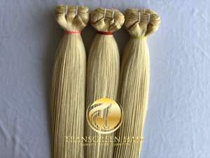 Máquina brasileña de un solo donante de alta calidad, trama doble, extensiones de cabello humano liso sedoso Rubio 613, longitud virgen cruda - Product Image 4
