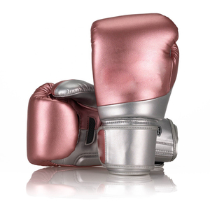 Gants professionnels de kickboxing et de boxe en cuir brillant Meilleurs gants d'entraînement pour MMA Motif imprimé personnalisé - Product Image 5