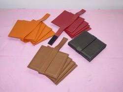 Sous-verre en cuir et fait à la main, tasse à thé et café, carré, Logo en relief, ensemble de sous-verres en cuir, produit - Product Image 6