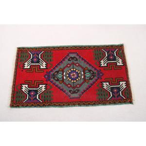 1.8x3.2 ft Rug, Turkish Vintage Rug, <b>Red</b> <b>Wool</b> Rug - Product Image 5