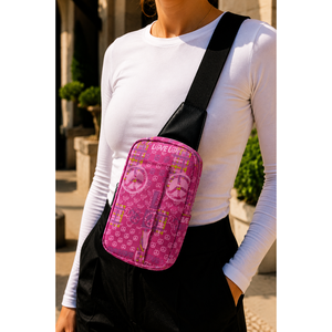 Bolso Bandolera con Cremallera y Estampado Rosa, Accesorio de Moda - Product Image 1