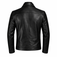 Veste d'hiver vintage en cuir véritable noir style urbain, zippée, classique, imperméable, épaisse, service OEM, vente en gros