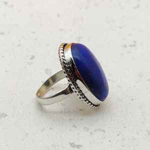 Anillo de Bodas de diseñador de Plata de Ley 925 para mujer, superventas, anillo artesanal, lapislázuli, piedra preciosa, perla, Diamante incrustado, venta al por mayor - Product Image 2