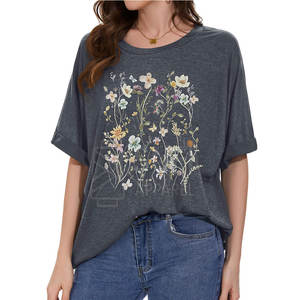 T-shirt décontracté pour femme en coton 100% tricoté respirant pour l'été, taille plus, uni, fabriqué au Pakistan - Product Image 1