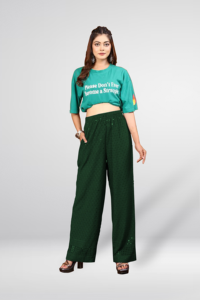Pantalons palazzo à jambes larges bleus pour femmes, taille haute, coupe confortable, élégants, décontractés, pour tous les jours, pour filles, femmes, bureau - Product Image 6