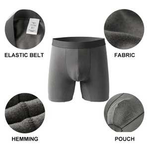 Ropa interior de hombre personalizada de fábrica de alta calidad, calzoncillos cortos de algodón cómodos con logotipo personalizado de varios colores de gran altura - Product Image 6