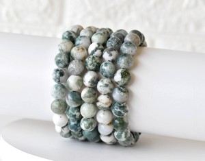Premium Natural Healing Tree Agate 8mm Round Crystal <b>Bracelet</b> At Wholesale Price For Meditation Jewelry - Product Image 3