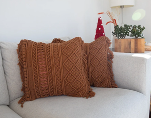 Premium QualityMacrame Cushion Cover / Macrame <b>Pillow</b> Cover / Camel Bohemian <b>Pillow</b> Cover - Product Image 1