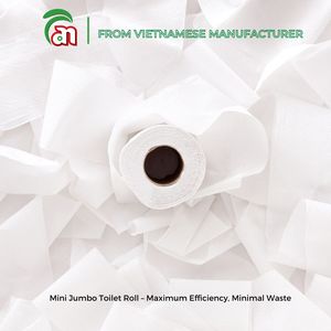 Lujoso rollo de papel higiénico de pulpa de madera virgen Jumbo de 2 capas ecológico hecho en Vietnam fuerte desechable 16gsm 2100 hojas paquete - Product Image 2