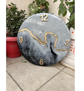 Minimalist Industrial Retro Resin Eco-Friendly Handmade Wall <b>Clock</b> Simple Modern Design Home Decoration Living Room Bedroom - Product Image 1