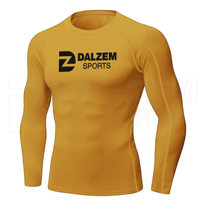 T-shirt de compression de sport en polyester 100% à séchage rapide sur mesure OEM ODM pour hommes chemise d'entraînement de gymnastique à motif solide vierge - Product Image 3