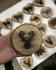 Posavasos redondos ecológicos naturales de madera con grabado de alta calidad - Product Image 3