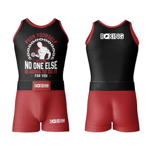 Adult & Kids Boxing Uniform Custom Martial Arts Wear Boxing Uniform Tank Top With <b>Shorts</b> In Red <b>White</b> Color Boxing Uniforms - Product Image 4