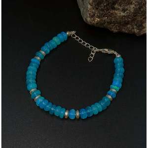 Paraiba Blue Ethiopian Opal 925 Sterling <b>Silver</b> <b>Bracelet</b> for Gift Occasions - Product Image 2