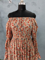 Robe longue d'été en coton faite à la main avec imprimé indien, style streetwear pour femme, mignonne, décontractée, à manches longues, respirante et écologique