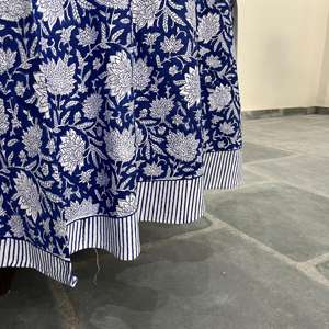 Mantel Redondo de Algodón con Estampado de Bloque Floral Indio, Cubierta de Mesa para Fiesta, Boda, Decoración del Hogar, Evento, Granja - Product Image 5