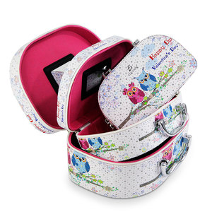 MAQ.09.6 Bolsa de Cosméticos de Lino Ecológica para Artículos de Aseo con Cierre de Cremallera, Estuche de Viaje Portátil de 3 Piezas Bordado - Product Image 1