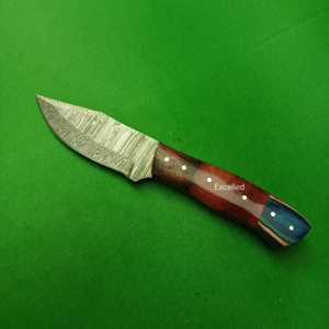 Personalizado hecho a mano de acero de Damasco Bushcraft caza Skinner cuchillo EDC cuchillo de supervivencia Pakka mango de madera y resina cuchillos japoneses - Product Image 5