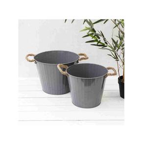 Nouveaux jardinières décoratives de Style classique en métal jardinière en forme de seau avec poignées en corde jardinières décoratives d'intérieur pour la maison - Product Image 1