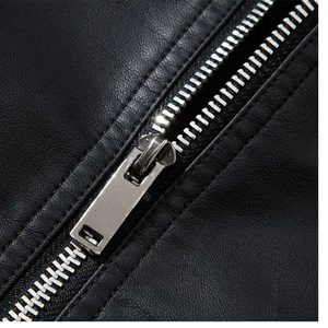 Veste en cuir Sialkot veste de moto d'hiver fermeture à glissière motif décoration veste en toile en cuir pour hommes et femmes - Product Image 6