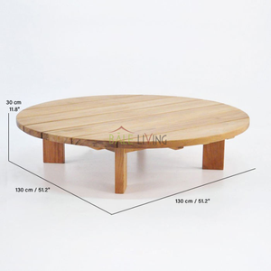 Table basse en bois de teck massif Arjuna, hauteur réglable écologique au design moderne pour meubles de salon, maison, hôtel, extérieur - Product Image 3