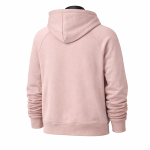 เสื้อฮู้ดสีชมพูสำหรับผู้ชาย ผ้าฝ้ายฟลีซ 100% ระบายอากาศได้ดี เหมาะสำหรับฤดูหนาว แขนเสื้อปกติ สีพื้น ผ้าถัก - Product Image 3
