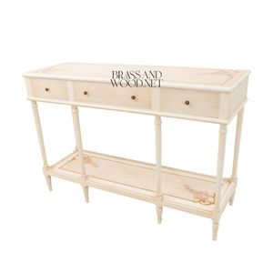 Table console classique de luxe peinte à la main avec tiroirs - Product Image 4
