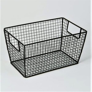 14'' Black <b>Stackable</b> Storage <b>Baskets</b> Sturdy Metal <b>Wire</b> Freezer Bins Cabinet Organizer for Pantry Home Bathroom Kitchen - Product Image 2