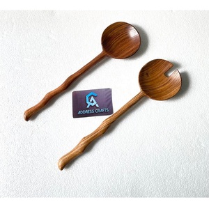 Ensemble de cuillères à salade en bois à prix de gros, ustensiles de cuisine, ensemble de cuillères à salade créatives à manche torsadé, cuillère de service, vaisselle - Product Image 1
