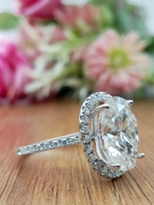 แหวนแต่งงานสำหรับผู้หญิงทันสมัยได้รับการรับรองจาก IGI สำหรับผู้หญิง VVS ห้องปฏิบัติการเจียระไนเพชรรูปไข่14K/18K ชุบทอง2-5g - Product Image 3